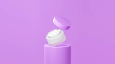 İzole edilmiş beyaz ot kremi, yüzen esrar kremi zengin, parlak bir tüp podyumda, zengin, parlak bir geçmişi var.