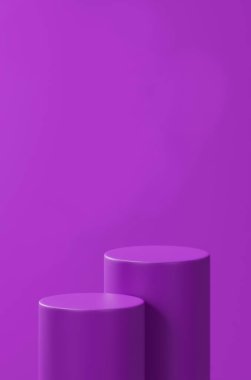 Ürün yerleştirme, dikey orkide arka planı, iki orkide yuvarlak tüp podyumu. çift podyum şablonu