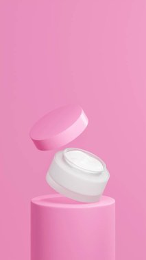 İzole edilmiş beyaz ot kremi, şekerleme tüp podyumunda yüzen esrar kremi, şeker arkaplan. yüzen krema kavanozu