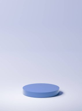 ürün oluşturma arkaplanı, menekşe mavisi yuvarlak tahta, yumuşak menekşe rengi mavi arkaplan, temel panonun pastel rengi