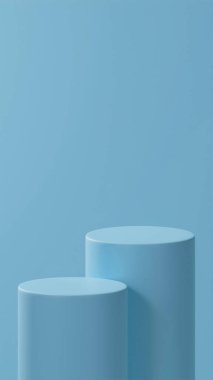 Bulut Yansıma Arkaplanı üzerine yerleştirilmiş çift yatay podyum. Fotoğraf: Stüdyo 2 Podyum.