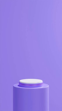 magenta şeritli izole edilmiş orta yuvarlak mor podyum yuvarlak mor tüp, orta mor arkaplan