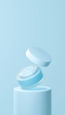 Elmas renkli tencere kremi tüp podyumda yüzen esrar kremi açık kapaklı yüzen ot kremi.