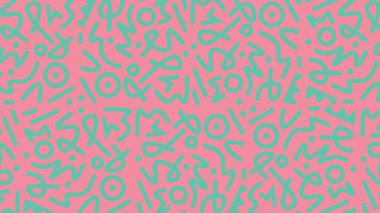 Turkuaz renginde Pembe Lale arkaplanlı soyut vektör deseni çiz. Eğlenceli Turkuaz karalama çizgileri deseni