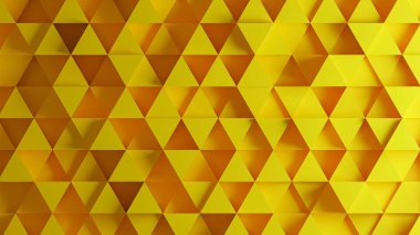 Tereyağı üçgeni desenli üç boyutlu arka plan. Farklı derinliklere sahip üç boyutlu üçgen desen. Üçgen şekil arkaplanının deseni 3d