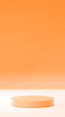 mango tango rengi yuvarlak tahta, turuncu ve beyaz arkaplan, temel tahtanın pastel rengi, ürün yerleştirme