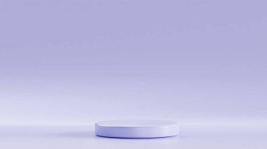 Lavanta mavisi üzerine izole edilmiş 3 boyutlu tahta. Lavanta mavisi arkaplan üzerine yerleştirilmiş. Lavanta mavisi üzerine 3 boyutlu podyum.