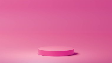 yatay arkaplan, izole edilmiş pembe yuvarlak taban, sıcak pembe renk paleti, ürün yerleştirme, arkaplan rengi paleti.