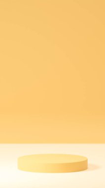 Yazın nergis ağacının dikey oranına sahip fotoğraf yuvarlak tahta, sarı ve beyaz arkaplan, temel tahtanın pastel rengi.