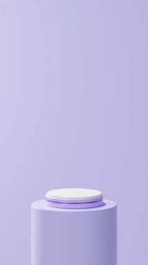 eflatun şeritli, yalıtılmış leylak rengi podyum yuvarlak eflatun tüp, eflatun arkaplan