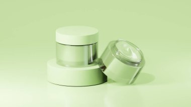 2 paket Key Lime renkli esrar kremi şişeleri, podyumda esrar kremi şişeleri, esrar kreması şişeleri