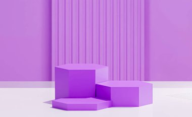 3d biçimlendirme nesneleri, Orkide rengi üzerine 3 Hexagon tabanı, soyulmuş Orkide arkaplanı