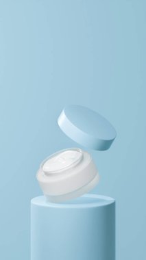 İzole edilmiş yüzen ot kremi, Celeste tüpünde yüzen esrar kremi, beyaz krema..