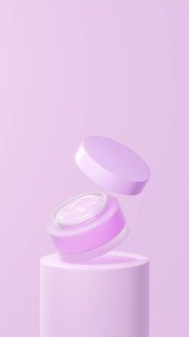 Lavanta renginde izole edilmiş esrar kremi, tüpte yüzen esrar kremi, açık kapaklı yüzen esrar kremi..