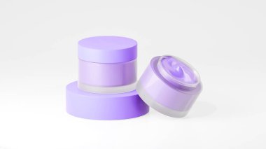 2 paket İrlanda renginde krema şişesi, İrlanda podyumunda esrar kremi şişeleri, beyaz arka planda izole edilmiş esrar kreması şişeleri..