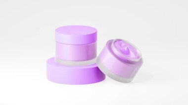 2 paket fuşya renkli esrar kremi şişesi, fuşya podyumunda esrar kremi şişeleri, beyaz arka planda izole edilmiş ot kreması şişeleri.