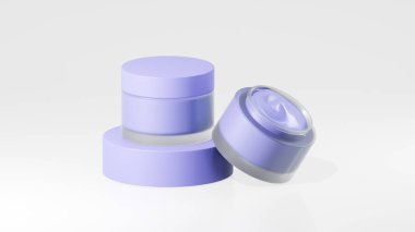 2 paket mavi çan rengi esrar kremi şişeleri, mavi çan podyumunda esrar kremi şişeleri, beyaz arka planda izole edilmiş ot kremi şişeleri.