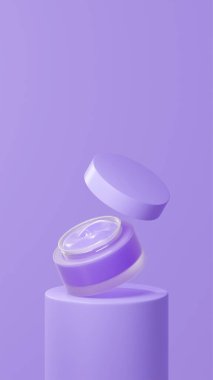 İzole edilmiş yüzen salkım otu kremi, salkımsal tüp podyumunda yüzen esrar kremi, salkımın kapağı ile yüzen ot kremi, salkımın arka planı..