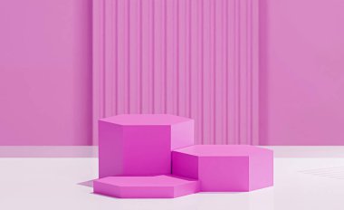 Işık Derinliği 'nde altıgen taban, farklı yükseklik, Açık Derin arkaplan rengi