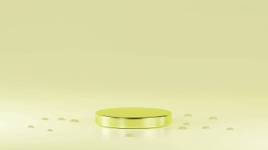 Işıl ışıl parlayan limon renkli podyum kireç don renkli arka planda, etrafında su damlaları var.