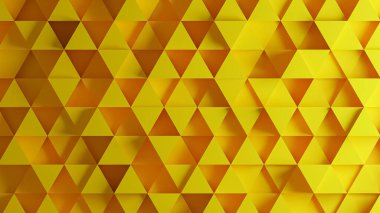Tereyağı üçgeni desenli üç boyutlu arka plan. Farklı derinliklere sahip üç boyutlu üçgen desen. Üçgen şekil arkaplanının deseni 3d