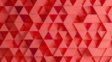 Çilek üçgeni desenli üç boyutlu arka plan. Farklı derinliklere sahip üç boyutlu üçgen desen. Üçgen şekil arkaplanının deseni 3d.