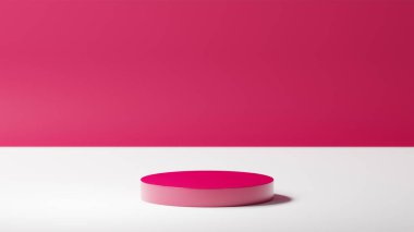 yalnız ahududu yuvarlak baz podyumu, ahududu ve beyaz renk paleti arka plan olarak, ürün yerleştirme