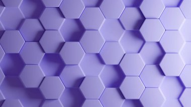 Kış leylağı desenli 3 boyutlu arka plan. Farklı derinliklere sahip üç boyutlu altıgen desen. Desen 3d şekil arkaplanı