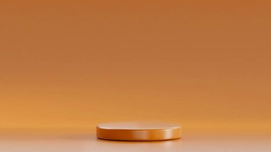 Japon balığının arka planına konan japon balığı renginde izole edilmiş 3D tahta, Japon balığı renginde 3 boyutlu podyum.