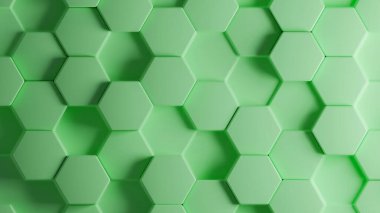 Sahne altıgen desenli 3 boyutlu arka plan. Farklı derinliklere sahip üç boyutlu altıgen desen. Desen 3d şekil arkaplanı