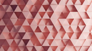 Kavun üçgeni desenli üç boyutlu arka plan. Farklı derinliklere sahip üç boyutlu üçgen desen. Üçgen şekil arkaplanının deseni 3d