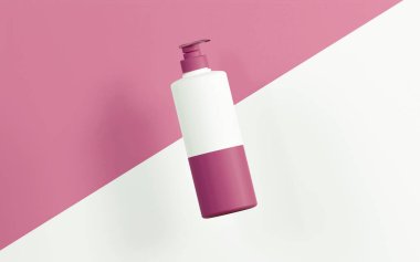 Fandango kapaklı losyon şişesi pompası. beyaz ve fandango kollu bu şişe pompası kaplayan, köşegen beyaz ve fandango arka plan üzerinde yüzen