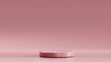 Şeftali tomurcuğu rengi üzerine izole edilmiş 3 boyutlu tahta şeftali tomurcuğu arkaplanı üzerine yerleştirilmiş, şeftali tomurcuğu rengi üzerine 3 boyutlu podyum.