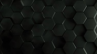 Roycroft Şişe Yeşil renginde altıgen desenli 3 boyutlu arka plan. Farklı derinliklere sahip üç boyutlu altıgen desen. Desen 3d şekil arkaplanı.