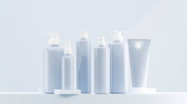 Şeffaf krema kavanozu. İçi nane şekerli krema dolu. Eriyor, yuvarlak bir taşın üzerine konuyor. Beyaz arkaplan üzerinde kozmetik krem ürünü, beyaz arkaplan