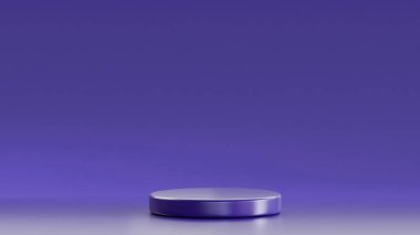 İris mavisi üzerine izole edilmiş 3D tahta. Arka planda mavi, İris mavisi üzerine 3D podyum..