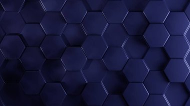 Geceyarısı Donanması altıgen desenli üç boyutlu bir arka plan. Farklı derinliklere sahip üç boyutlu altıgen desen. Desen 3d şekil arkaplanı