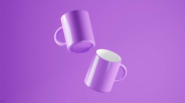 Pembe Delilik arka planında yüzen çifte Pembe Çılgınlık kupaları. parlak stüdyo ışıkları