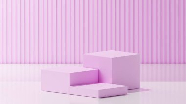 Allık renginde 3 küp, beyaz temel renk, soyulmuş allık arkaplan