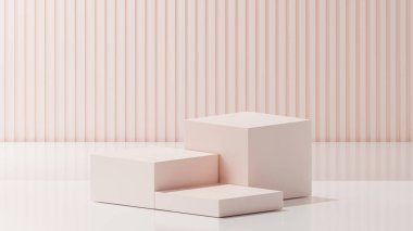 Yumuşak Şeftali renginde 3 küp, Beyaz temel renk, soyulmuş Yumuşak Şeftali arkaplanı