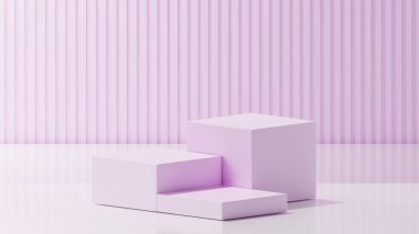 Pembe Şampuan renginde 3 küp, Beyaz Temel Renk, Soyulmuş Pembe Şampuan arka planı