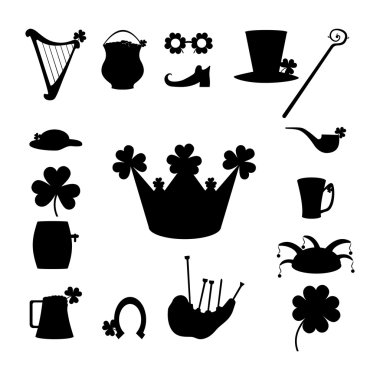 Set Patricks Günü siluet simge