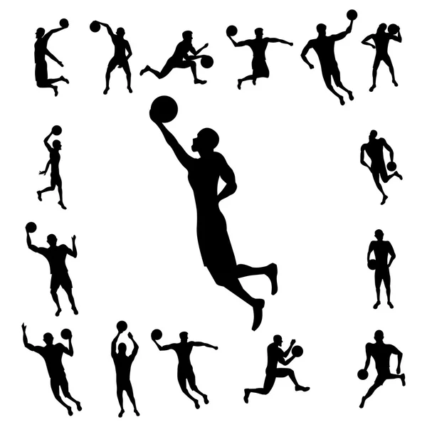 Silhouette de joueur de basket — Image vectorielle