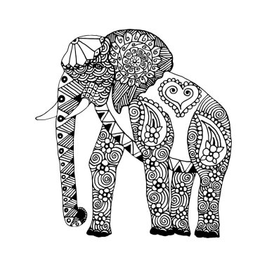 Fil el çizilmiş doodle ve zentangl