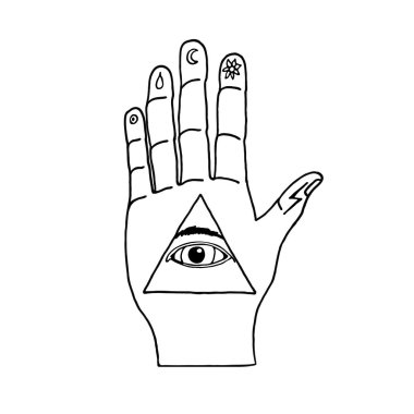 Sunburst, el, süsler. Illuminati sembolleri