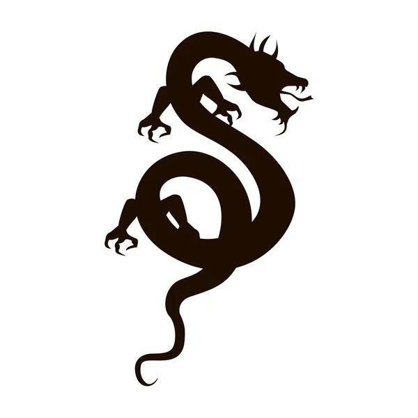 Chinese draak silhouet — Stockvector