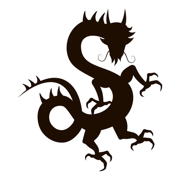 Chinese draak silhouet — Stockvector