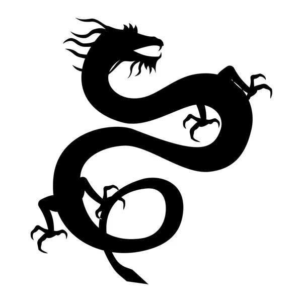 Chinese draak silhouet — Stockvector