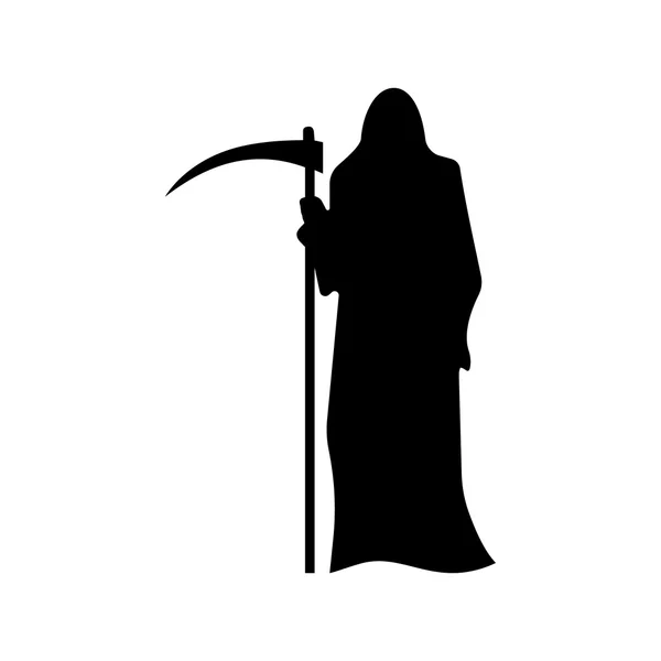 Dood met een silhouet van de scythe — Stockvector