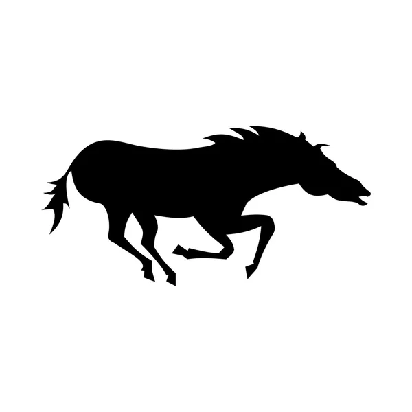 Άγριο άλογο σιλουέτα — Διανυσματικό Αρχείο
